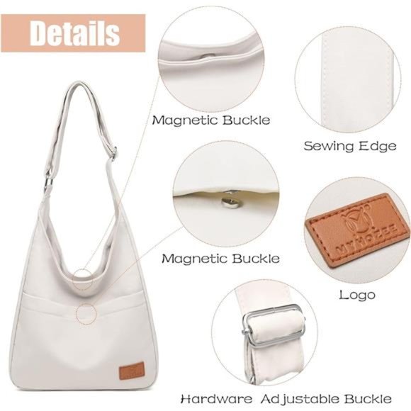 Canvas Tote Bag, Large Hobo Bags for Women Aesthetic Shoulder Purses Cute Simple - Picture 6 of 6